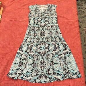 TanJay Petites 8P stretchy summer  A-line Midi Dress